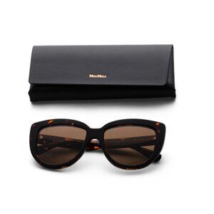 MAXMARA Dark Havana 55mm Cat Eye Sunglasses